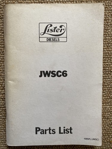 Lister jwsc6 parts list - jwsc6, marine