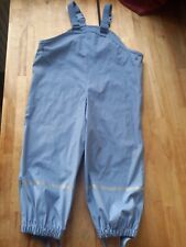 LUPILU Kids Waterproof Rain Trousers DUNGAREES MudPuddle Grey SUIT 2-4 yrs VGC