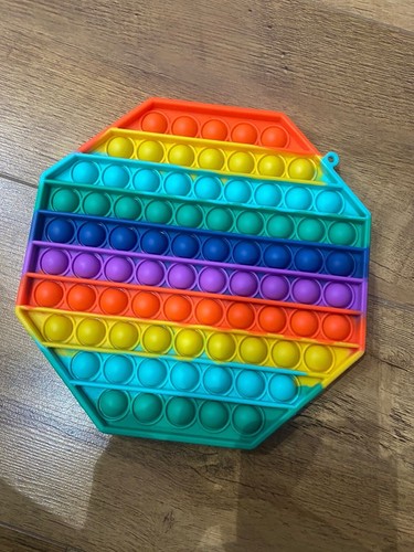 Jumbo rainbow push bubble - rainbow,
