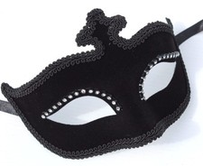 Ladies Black Velour Jewelled