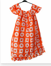 Orange african print dress - african,