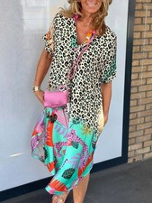 Ladies Long Leopard Dress