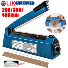 Blue Handheld Sealing Machine Impulse Heat Sealer Plastic Bag Seal Film Metal UK