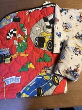 Vintage Disney Mickey Mouse & Friends Toddler Bedding Fitted Flat Sheets Blanket