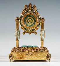 Silver Enamel Table Clock