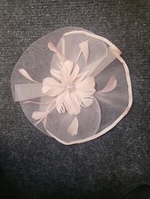 Womens Wedding Formal Party Royal Ladies Feather Hair Clip Net Fascinator Pink