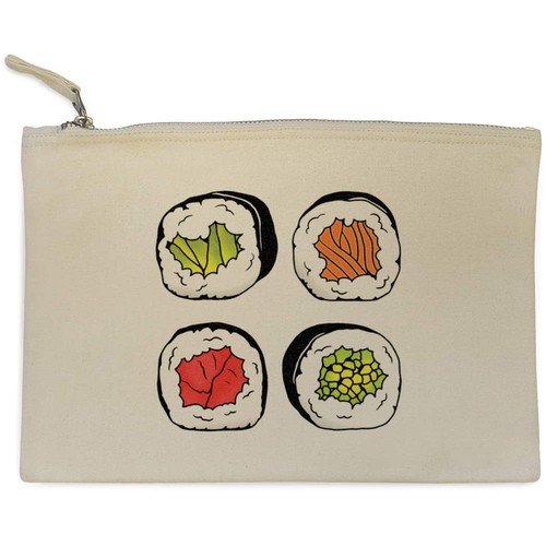 Sushi selection canvas zip - 'sushi,