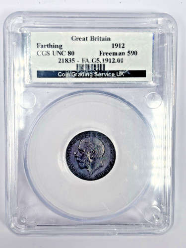 1912 farthing cgs unc - cgs, 80