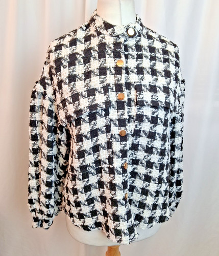 Oasis dogtooth knit cardigan - dogtooth,