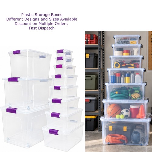 Plastic storage box boxes lid - box,