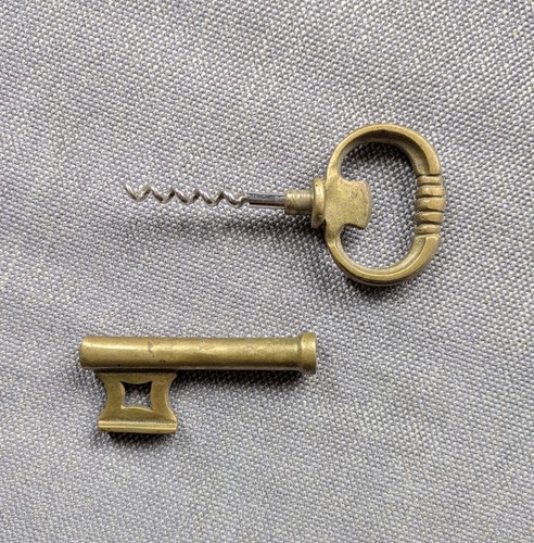 Vintage brass key shaped - key,