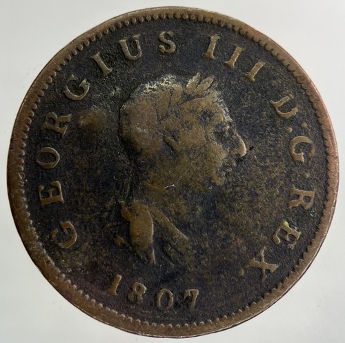 1807 george iii - 1807, half-penny