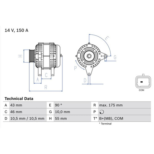 Bosch car alternator 12v - bosch,