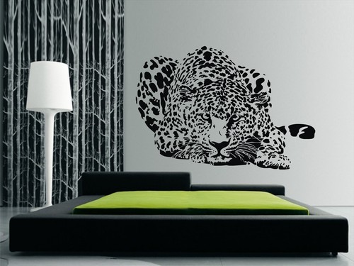 Leopard hunting wall art - leopard,