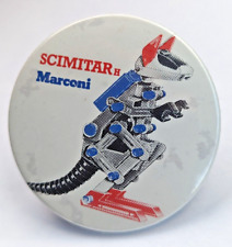 RARE Vtg HTF Marconi SCIMITAR H ARMY MILITARY RADIO Transceiver Badge Pin (P361)