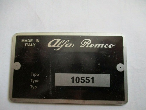 Type plate alfa romeo - alfa, id