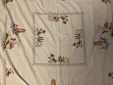 Hand Crossed Stitched Tablecloth Vintage 