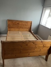 Wooden Sleigh Double Bedframe