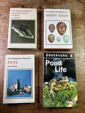 4 Observer's Books 2 X 1970’s & 1 X 80’s & 1 X 90’s Eggs Pets Fish Etc Observers