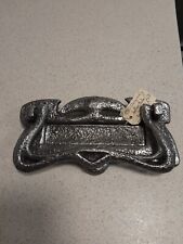 Restored Vintage Arts And Crafts Style Letter Box Slot Silver Finish Cast Iron 