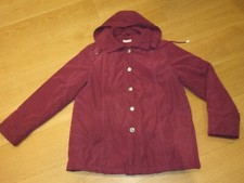 ladies Tayberry chantelle dark red coat, detachable hood, size 16