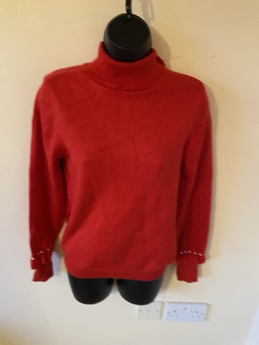 Red pearl cuff jumper - pearl, xs