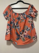 Primark Orange Floral Top Cold
