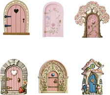 CtiUjdx 6 Fairy Doors Set Pink