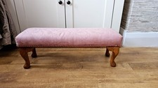Vintage Antique  Long Duet Cabriole Foot Stool  / Window / Bedroom Bench
