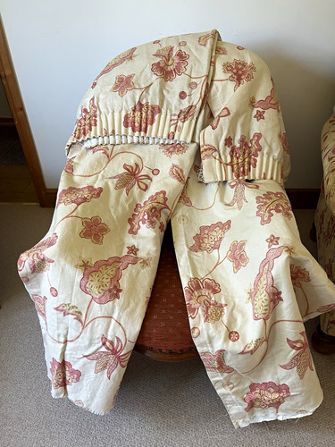 Cream red floral lined - cream,