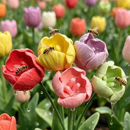 3pcs ceramic bee - 3pcs,