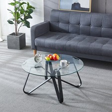 Tempered glass coffee table - glass,