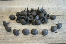 50 DECORATIVE NAILS CLAVOS HAND FORGED METAL TACKS 1 1/8" BLACK MEDIEVAL CRAFTS