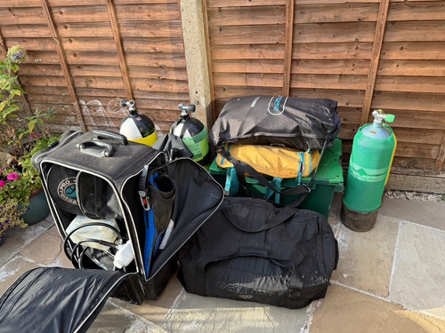 Scuba diving equipment set - scuba,