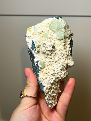 Natural green apophyllite - green, on