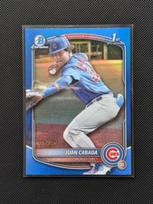 2025 Bowman Chrome Juan Cabada True Blue Refractor 1st Bowman #/150 Chicago Cubs