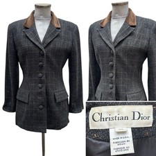 Original Vintage 1980s Christian Dior Jacket Wool Riding-Style Equestrian 14
