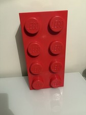 Genuine Large Lego 4×2 Brick 8 Stud Red Storage Box Container Stackable