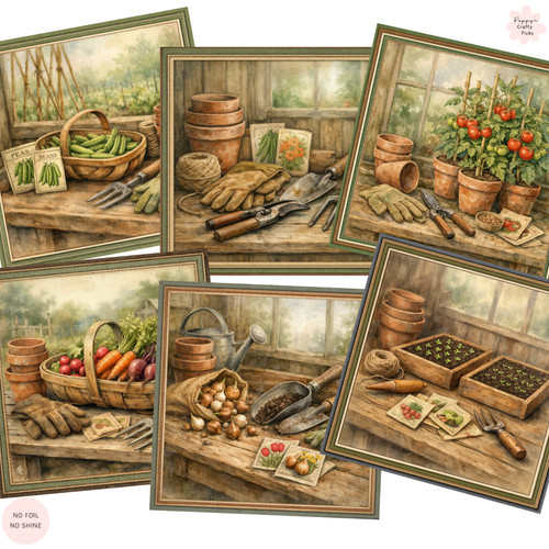 Gardening card toppers - 6,