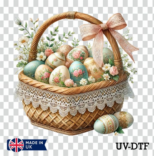 Floral easter egg basket - easter,