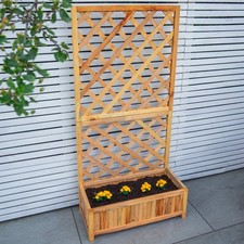 Woodside Aldburgh Wooden Garden Planter with Trellis - Brand New - Box Damaged