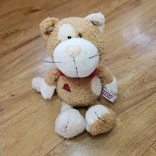 NICI Germany Ginger Tabby Cat Plush Soft Toy Stuffed Animal Teddy Beanie Rose 