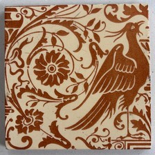 MAW & CO TILE DEPICTING A BIRD