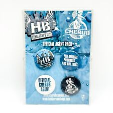 HB Henderson's Boys CHERUB Pin Badge Button Set Lapel Book Robert Muchamore