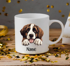 St. Bernard Dog Peeping Puppy