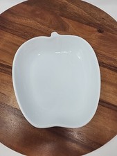 Fitz and Floyd Everyday White Porcelain Embossed Apple Serving Bowl