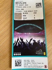 Westlife. Wembley 6th August. Club Europe. Seated.