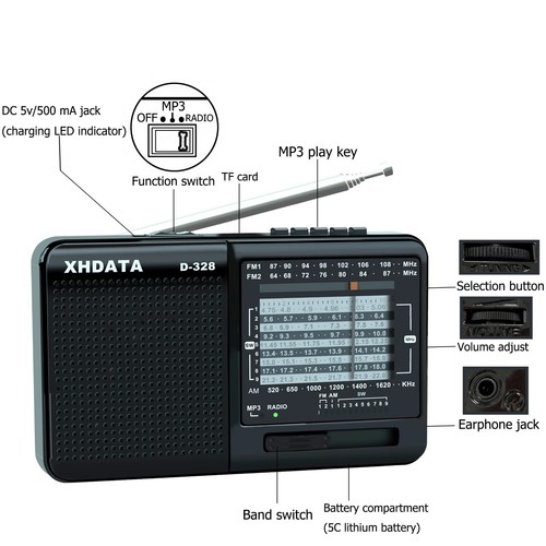 Portable radio rechargeable - radio,
