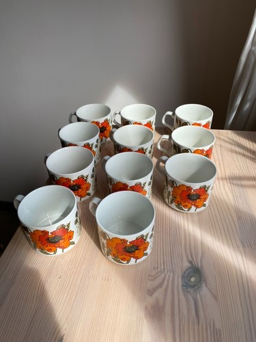 Meakin poppy mugs set of - g,