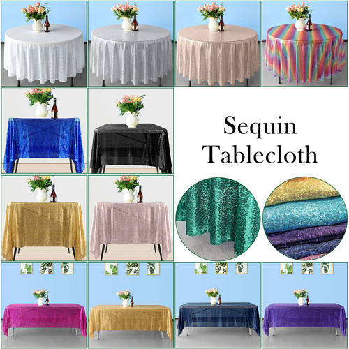 Sequin tablecloth round - round, square